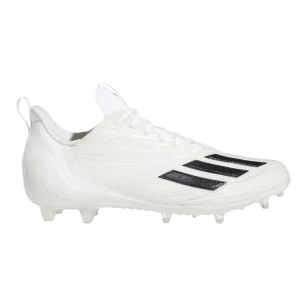 Adidas Adizero Football Cleats White Black 3 Stripe Athletic‎ Shoes Size 13